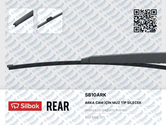 SILBAK SB10ARK Silecek Supurgesi 250mm Arka (Muz Tipi) C5 Tourer 02/08-> Clio Iv 09/12->